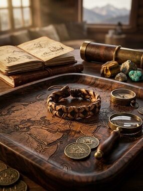 Hand Crafted Brown and Tan Braided Leather Bracelet